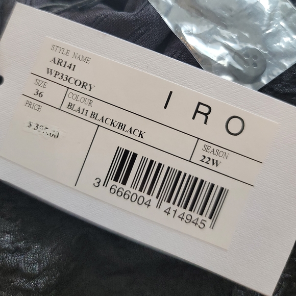 🆕️ IRO Cory Ruched Cloqué Mini Dress in Black - Picture 8 of 16